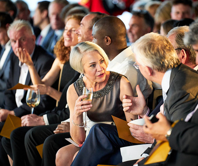 Award ceremony photographer for digital tech awards at The Aqua Shard in London. Capturing audience reactions. Photo by Josh Caius for Digital Leaders Awards.