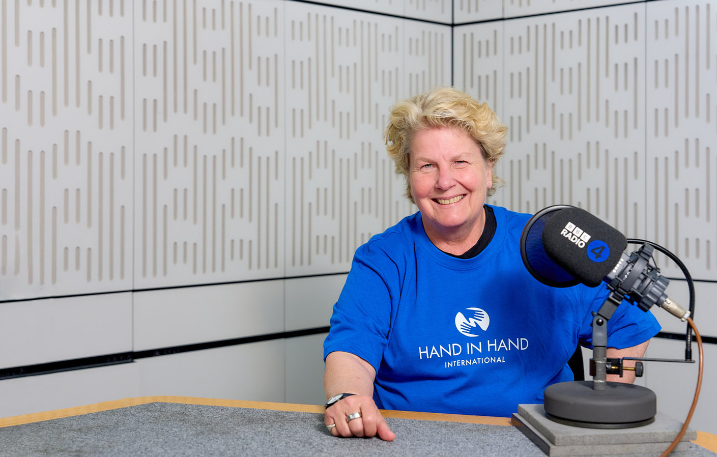 Sandi Toksvig photographed by Josh Caius at the BBC Broadcasting House, for Hand in Hand International radio appeal.