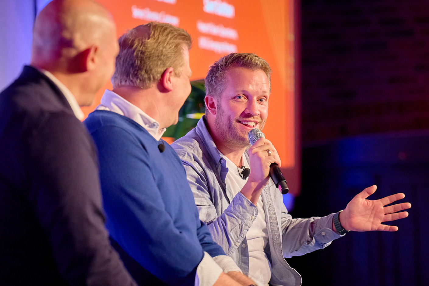 A panel discussion photographed by Josh Caius in London, at The Brewery venue