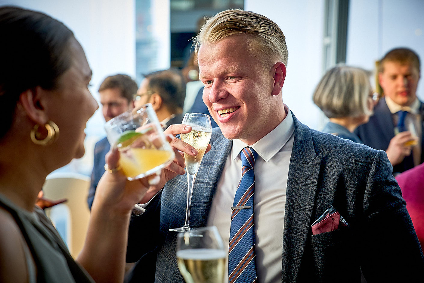 Drink reception shots at an awards ceremony by photographer Josh Caius.