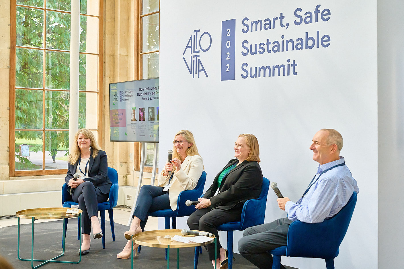 Group shot of a panel discussion by Josh Caius corporate event photographer in London