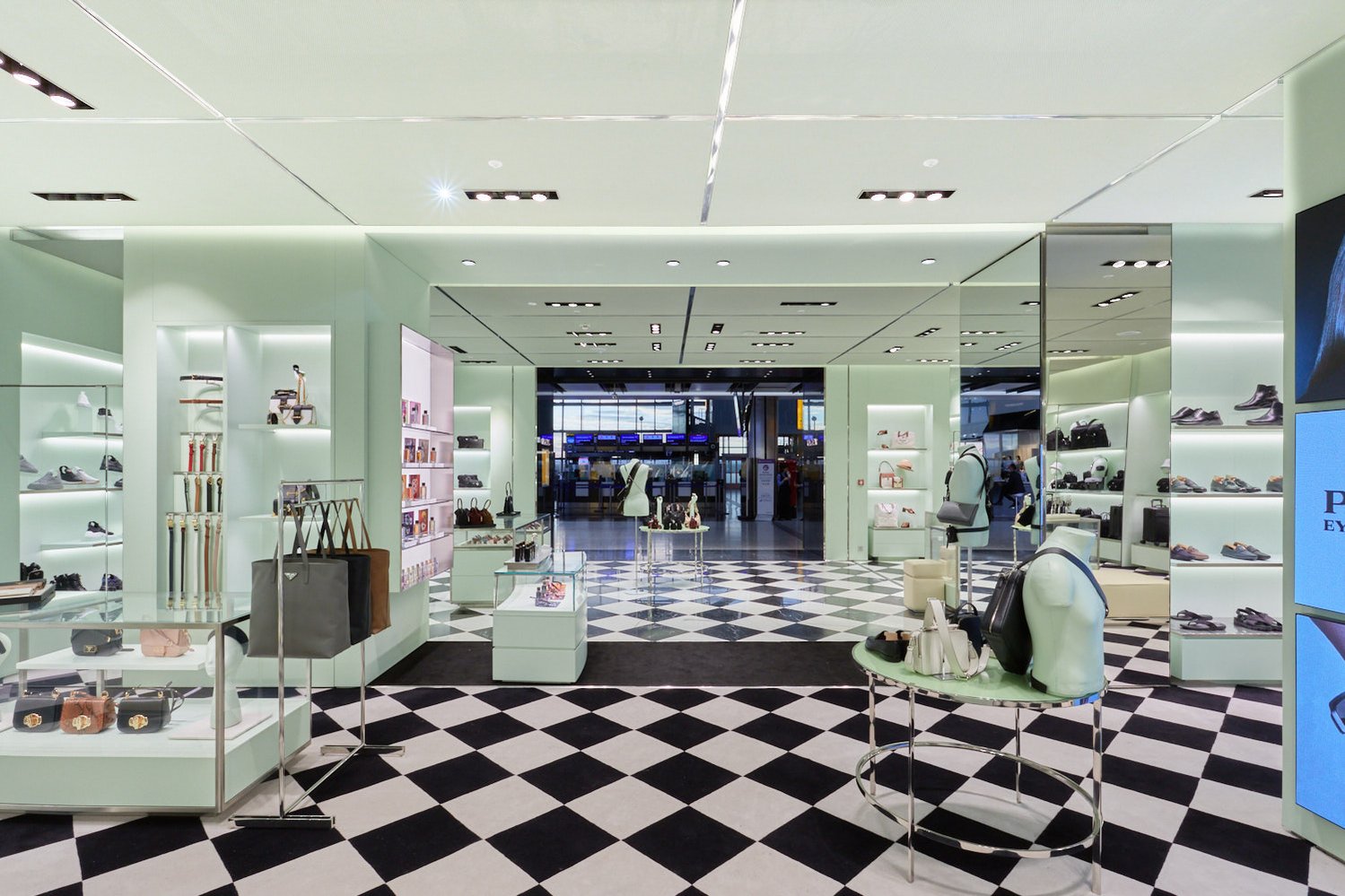 Luxury Interiors photography for Prada at Heathrow by Josh Caius