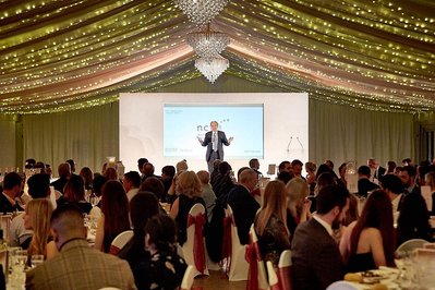 Best corporate award ceremony photographer in London, Josh Caius. This is a photo of the speeches that took place before the ceremony began.