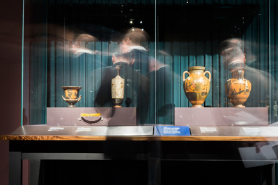 Candid PR event photography for The British Museum by Josh Caius. Installation view of an exhibition.