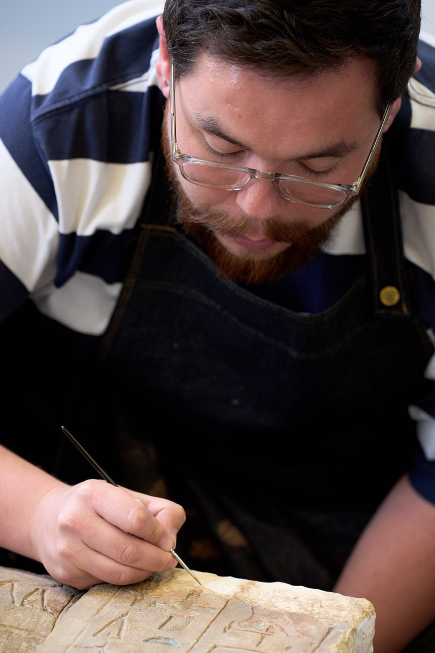 Photographic portrait of a conservator at The British Museum