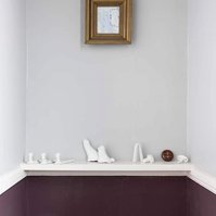 Overview of photo studio space available for daily rental with gear, lighting, grip, tethering station. Bathroom.