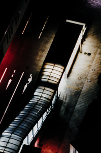 A subway entrance at night, as seen from great height. Shiodome, Tokyo.
Photograph from the series Forbidden Colours by Matthew James Fleming. Taken with a Nikon F100 and Fuji Velvia 50.