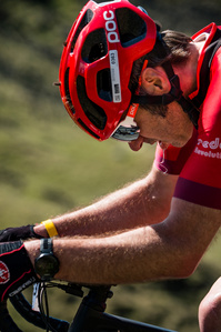 A cyclist scales Hardknott Pass, during the Fred Whitton Challenge. Photo by Matthew Fleming, Lancashire. 