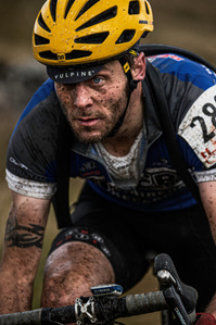 A muddy cyclist descends Pen-y-ghent (Penyghent) during the Three Peaks Cyclocross (3PCX). Photo by Matthew Fleming, Lancashire. 