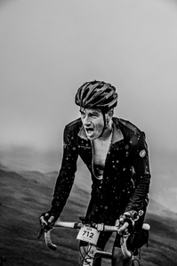 A cyclist scales Hardknott Pass, during the 2021 Fred Whitton Challenge. Photo by Matthew Fleming, Lancashire. 