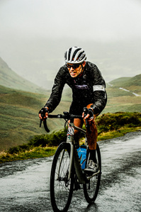 A cyclist scales Hardknott Pass, during the Fred Whitton Challenge. Photo by Matthew Fleming, Lancashire. 