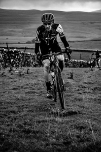 Paul Oldham of the Hope Factory Racing team, photographed riding up Simon Fell as part of the Three Peaks Cyclocross (3PCX) Photo by Matthew Fleming, Lancashire.