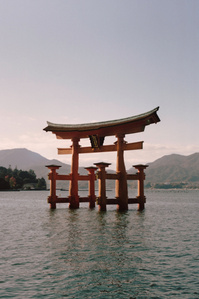 The Itsukushima Floating Torii Gate, one of Japan's most famous sites just off the island of Miyajima, a short distance from Hiroshima. Photograph by Matthew Fleming, taken with Leica M6 and Kodak Portra 400. 