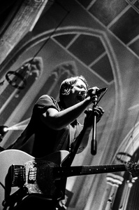 Liines performing live at Confessional Festival, Blackburn, September 2019. Photograph by Matthew Fleming, shot with Leica M6 and Ilford HP5 film.