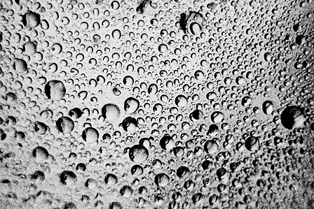 Photograph from the series To Live and Die in Lancashire: Goodbye Pork Pie Hat by Matthew James Fleming. Taken with a Leica M6 and Ilford HP5 35mm film. 
Rain droplets on a window 