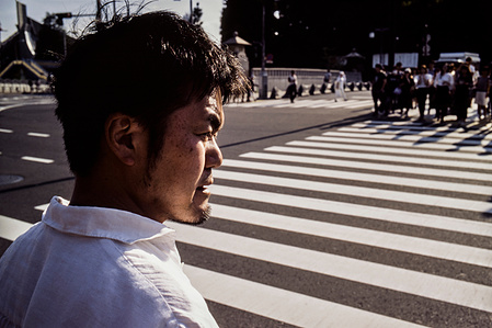 Feet stroll quickly by in Omotesando Hills, Harajuku, Tokyo.
Photograph from the series Forbidden Colours by Matthew James Fleming. Taken with a Leica M6 Fuji Velvia 50.