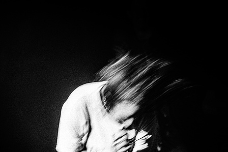 Mandy Indiana performing live at the legendary Hebden Bridge Trades Club, February 2022. Photograph by Matthew Fleming, shot with Nikon F100 and Ilford HP5 film.