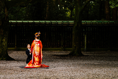 A bride is prepared for photographs in her traditional wataboshi at the Meiji Shrine, Tokyo.
Photograph from the series Forbidden Colours by Matthew James Fleming. Taken with a Leica M6 and Kodak Portra 800.