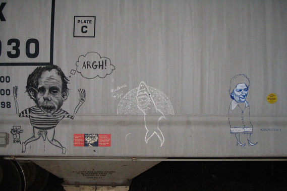 kathleen weldon, street art, oil bar, train, boxcar, leeny, other