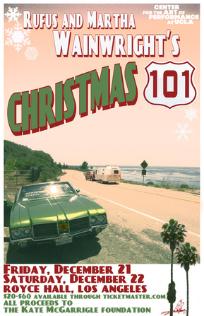 kathleen weldon, illustration, christmas 101, rufus wainwright, martha wainwright, concert, poster