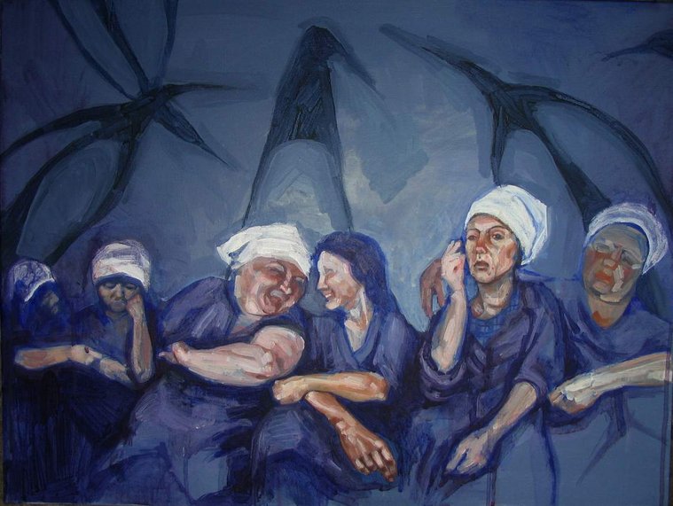 kathleen weldon, painting, fish factory