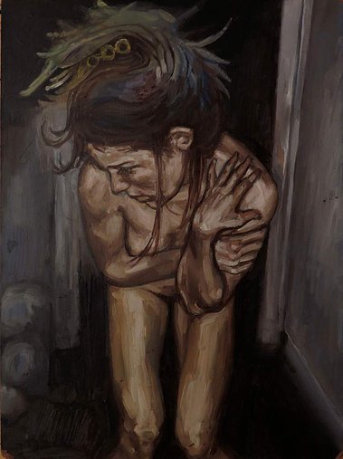 kathleen weldon, painting, self-portrait