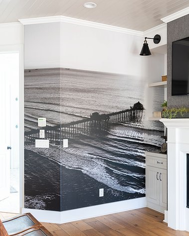 Huntington Beach Pier Mural Wallpaper, Jasmine Roth