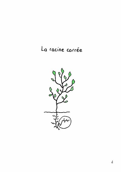Illustration de David Décamps alias Deydai représentant une racine carrée.