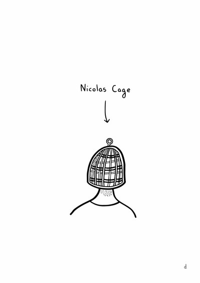 Illustration de David Décamps alias Deydai représentant Nicolas Cage.