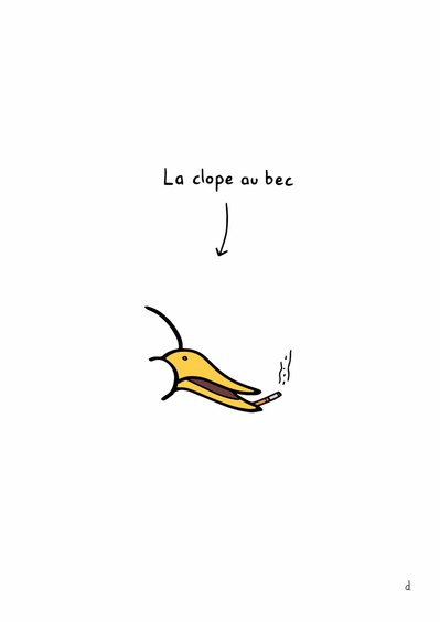Illustration de David Décamps alias Deydai représentant un canard avec une clope au bec.