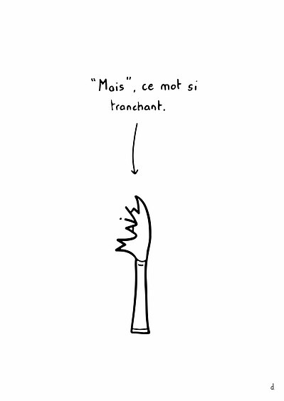 Illustration de David Décamps alias Deydai représentant d'un couteau tranchant.