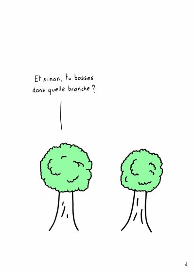 Illustration de David Décamps alias Deydai représentant deux arbres qui discutent.