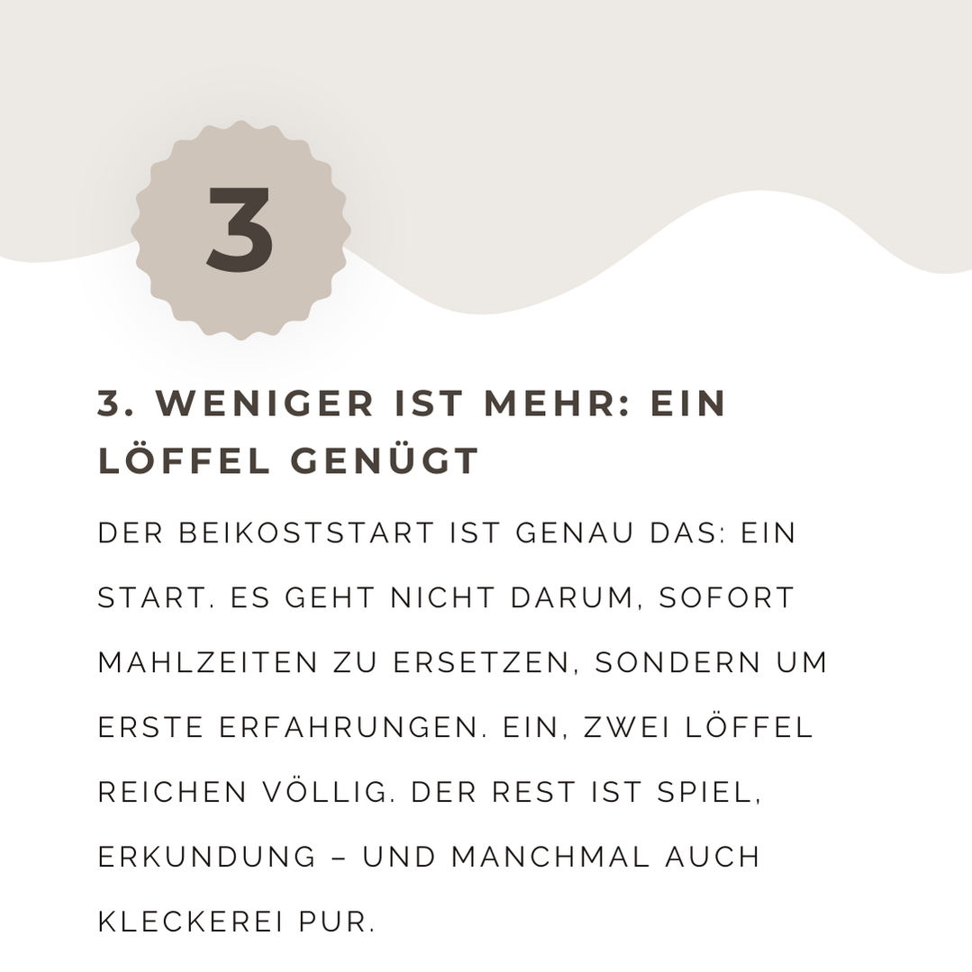 Text: Weniger ist mehr - ein Löffel genügt.