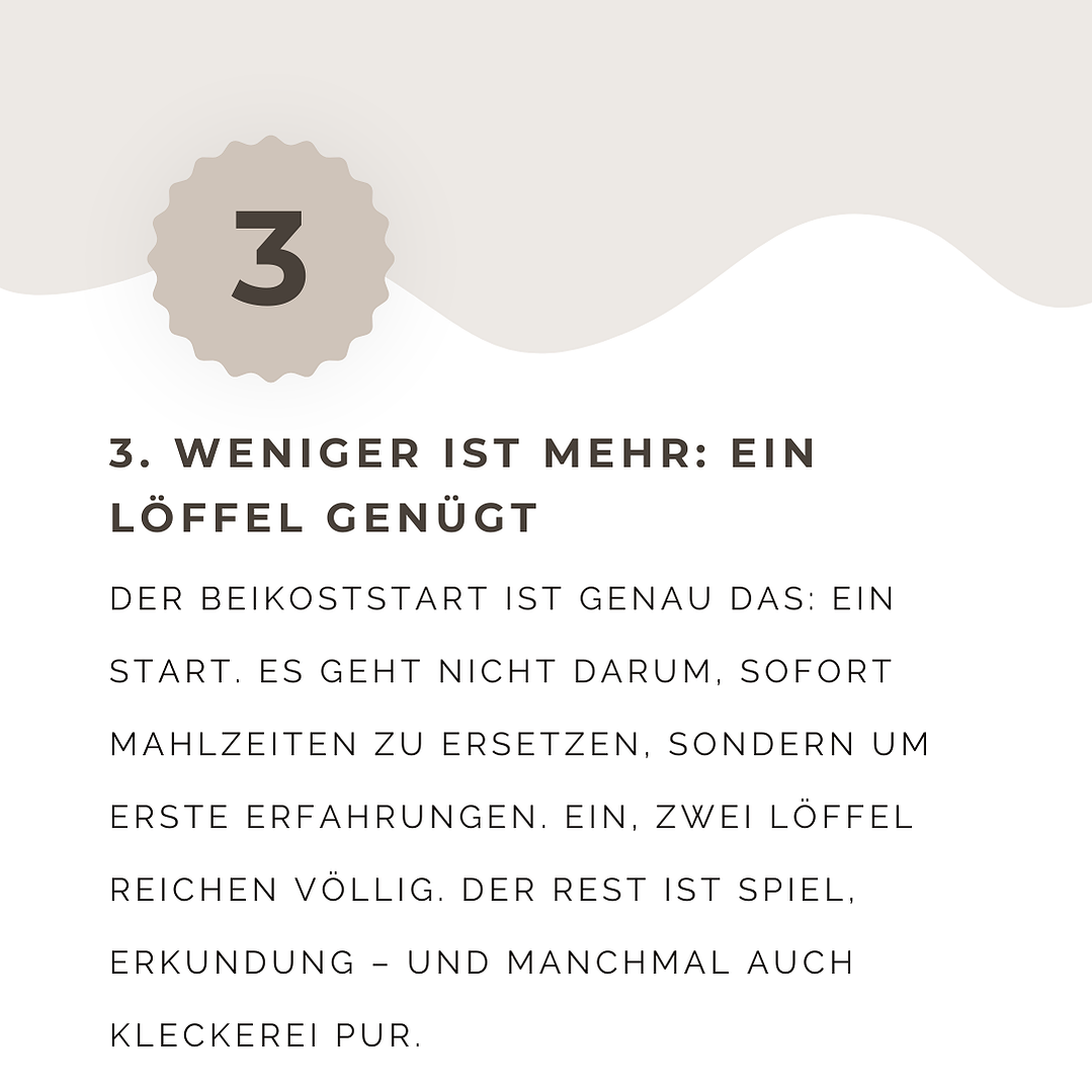 Text: Weniger ist mehr - ein Löffel genügt.