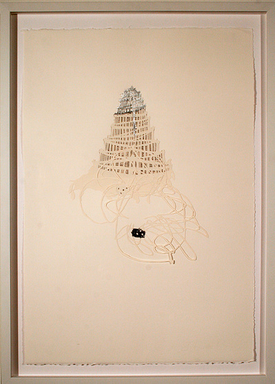 Cracked Capitol
Cut paper, aluminum leaf, and newsprint