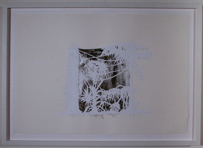 Timbuctu
Cut paper, graphite, aluminum leaf, and newsprint