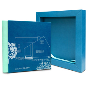A fine art portrait album with a custom cover design