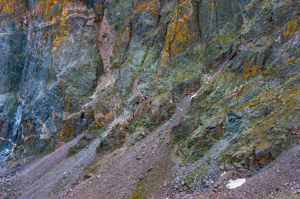 Massive granite wall at the Rocky Mountain National Park, CO