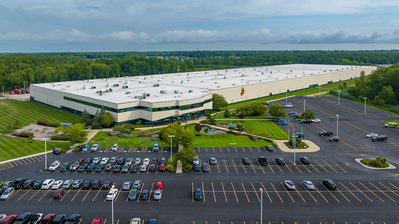Aerial view of The Duct Tape manufacturing facility building in Avon, OH 