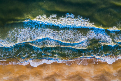 Nature photographers bird eye view of waves in St. Augustine, FL 