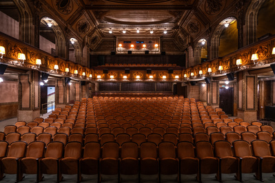 The interior of a beautiful old classic theater in Budapest, Hungary