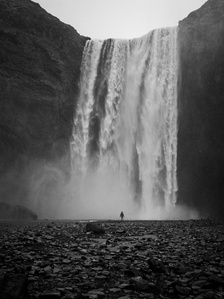 Skógafoss waterfall along the southern coast of Iceland.