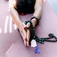 Portland Product Photographer Briana Cerezo Product Photography Portland Crystals Necklace Jewelry Photography PDX Product Photographer Lifestyle Photographer Sacred Mala Beads 