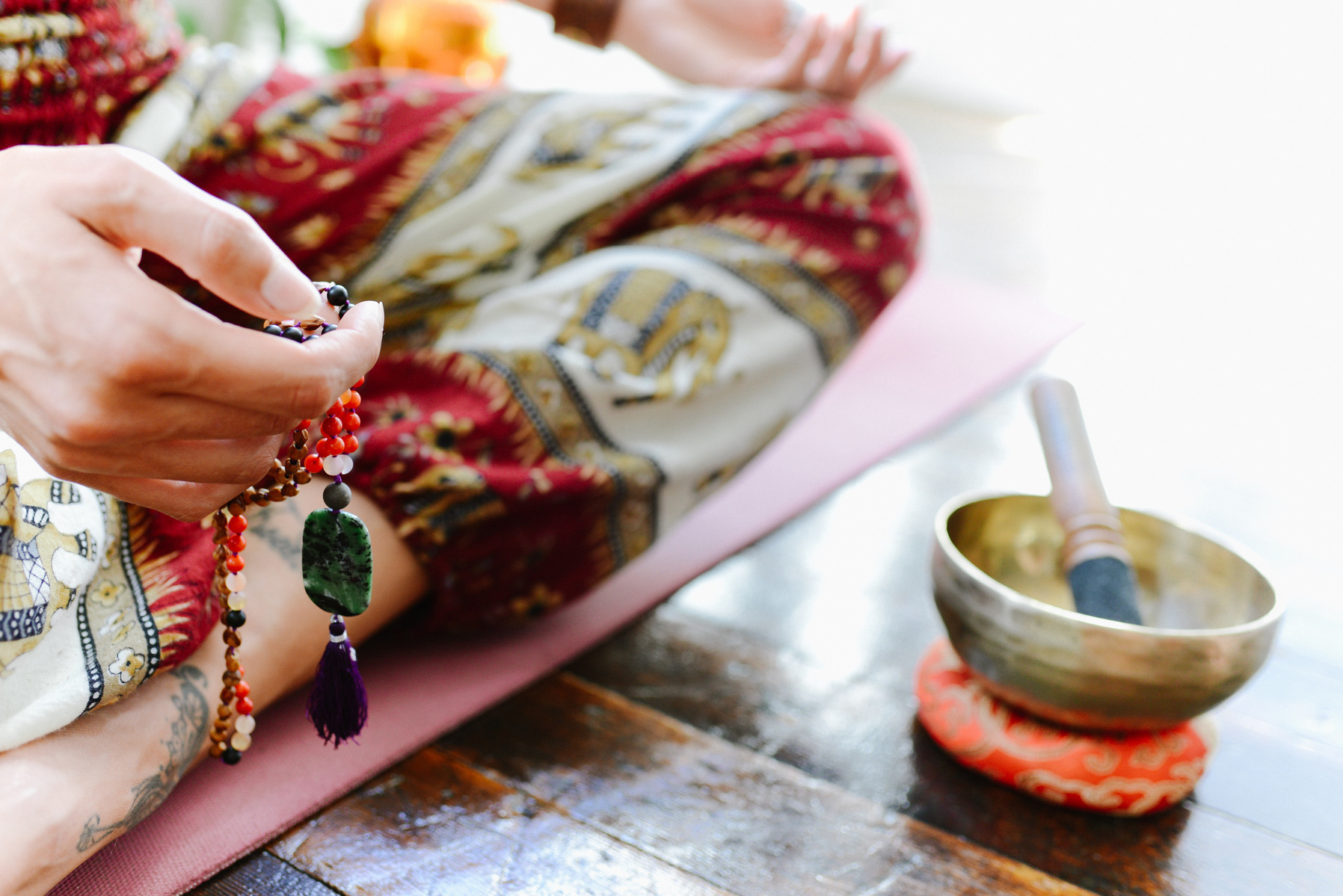 Portland Product Photographer Briana Cerezo Product Photography Portland Crystals Necklace Jewelry Photography PDX Product Photographer Lifestyle Photographer Sacred Mala Beads 
