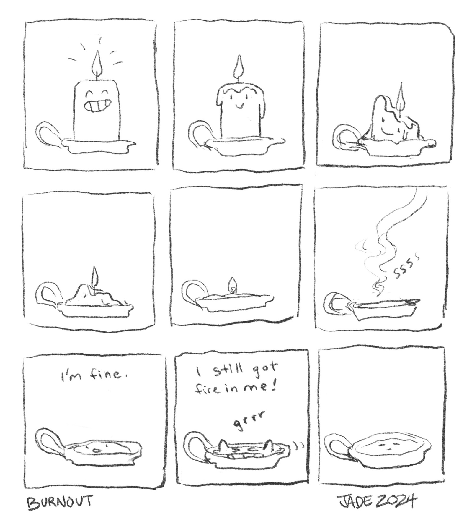 candle comic on burnout