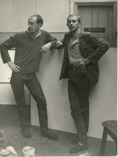 David Willetts (left) and the painter, Michael Upton, pictured in the studios at the Royal Academy Schools, c. 1959. (Copyright David Willetts) 
