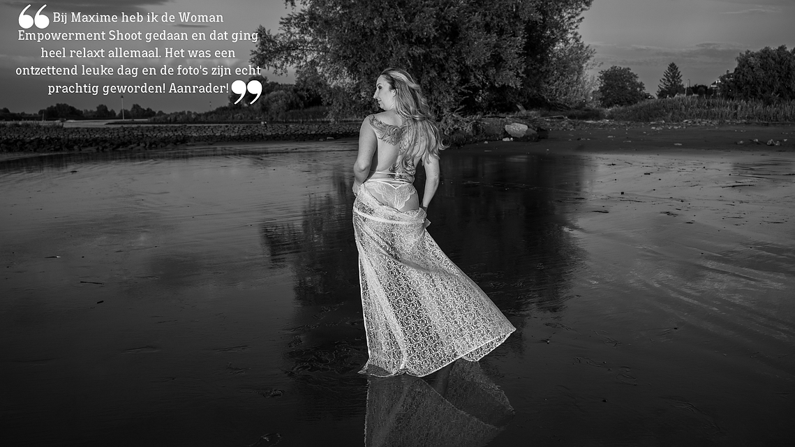 Review boudoir fotograaf MAxGraphy maakt foto's op locaties als aan de lek in Sliedrecht en de Drechtsteden. Woman en Women Empowerment is de power!