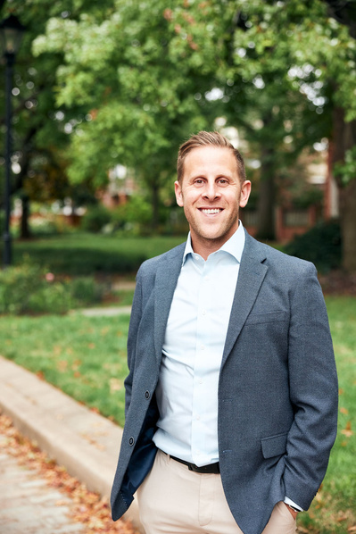 State Delegate Mark Edelson posing for a headshot in Baltimore, Maryland for campaign literature.
