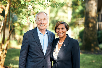 Candidate for Governor Peter Franchot posing for a political portrait with running mate.