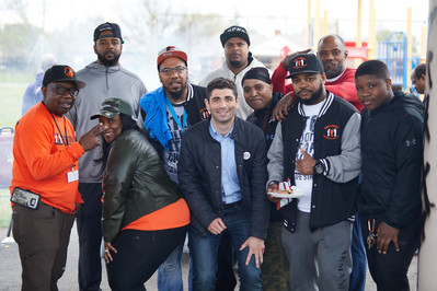 State Delegate political candidate posing with constituents during a community event in Baltimore Maryland.